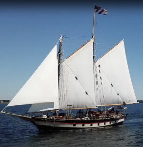 110-foot schooner "Mystic Whaler" sailing